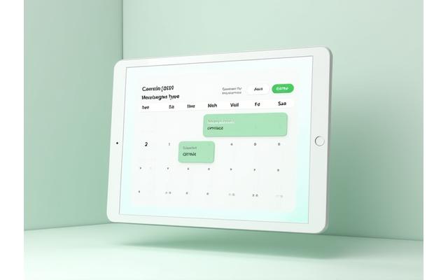 Interface de calendrier de réservation en ligne, avec des créneaux disponibles et personnalisables