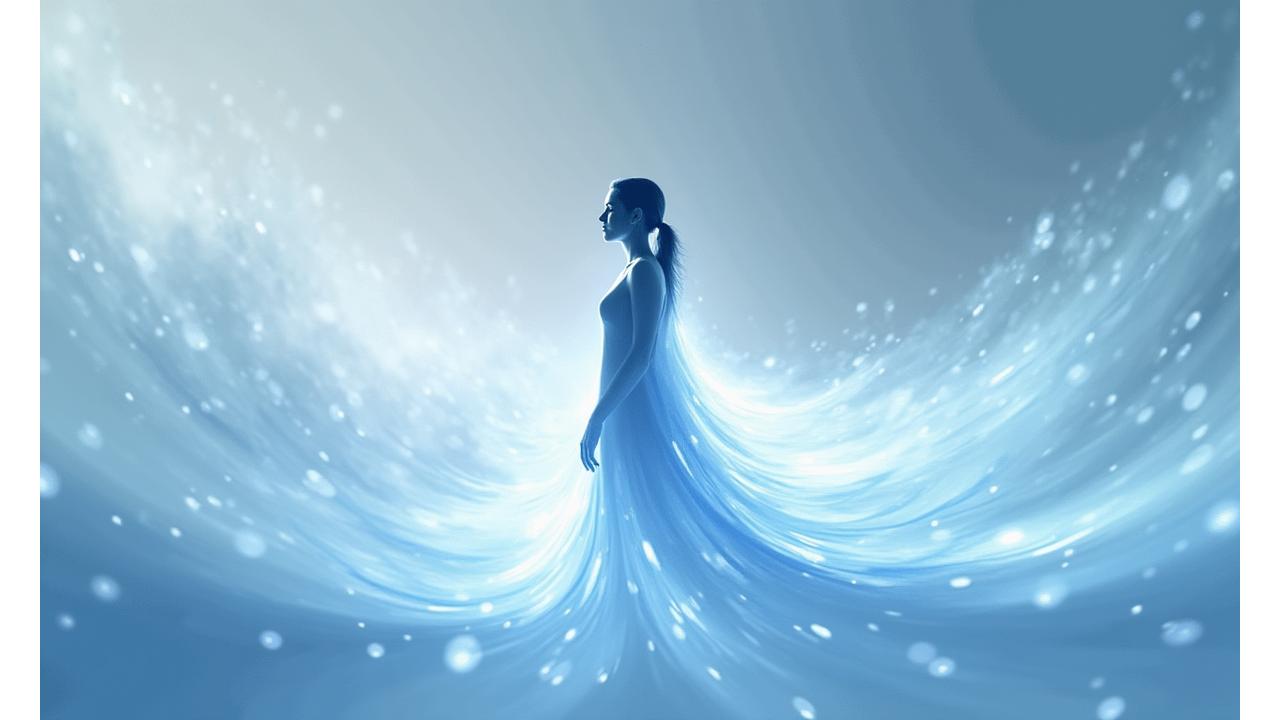 Personne visualisant un spectre d'émotions pour apprendre la régulation émotionnelle avec des ondes apaisantes.