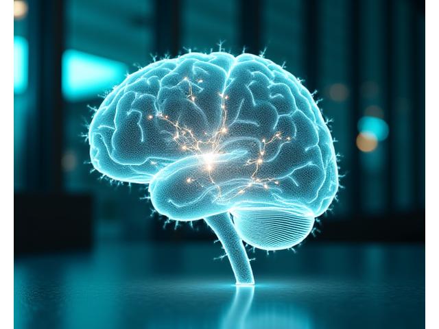 Illustration abstraite d'un cerveau humain avec des connexions neuronales lumineuses, symbolisant la neuroplasticité et l'apprentissage émotionnel.