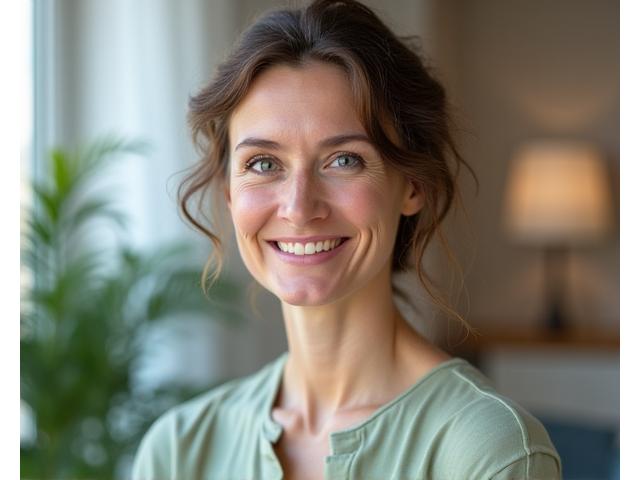 Portrait chaleureux de la Dr. Sophie Laurent, psychologue spécialisée en thérapie de couple.