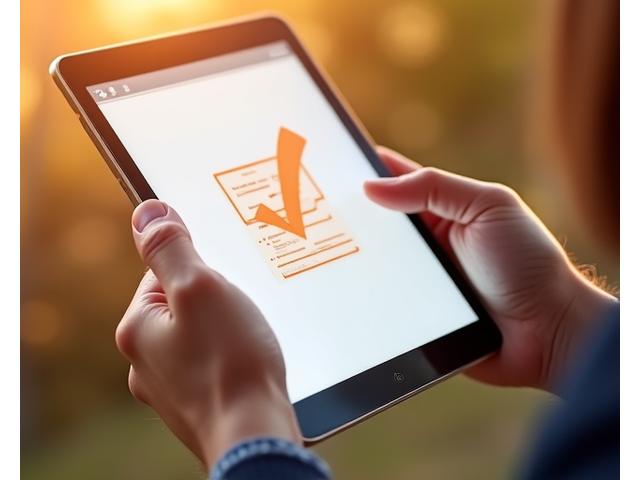 Une personne consultant des directives sur une tablette, symbolisant la responsabilité et l'engagement de l'utilisateur.